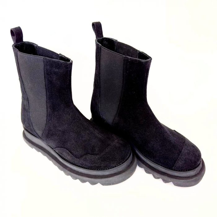 Ghete dama din piele intoarsa cu talpa extralight Black Kei [4]