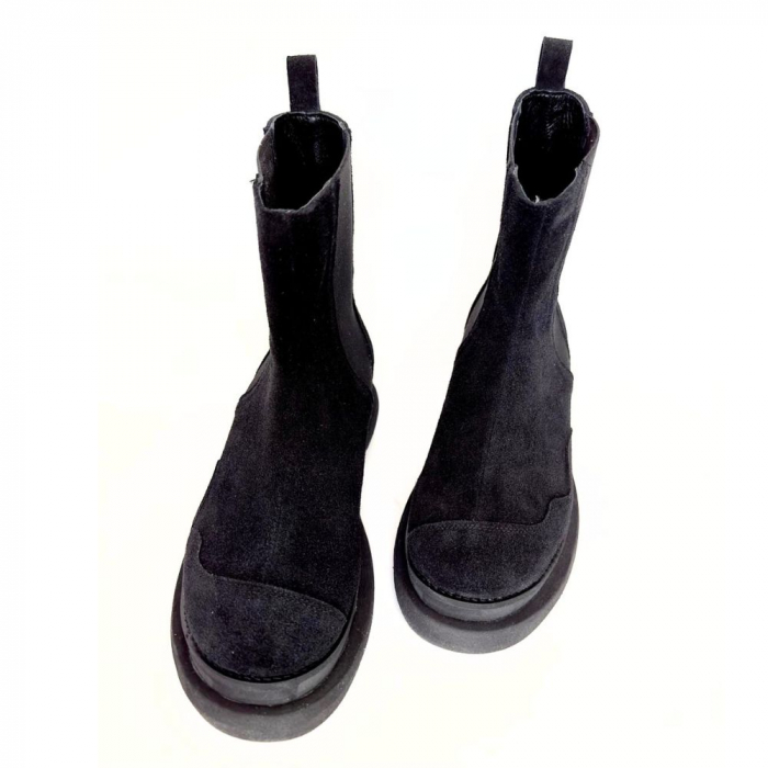 Ghete dama din piele intoarsa cu talpa extralight Black Kei [5]