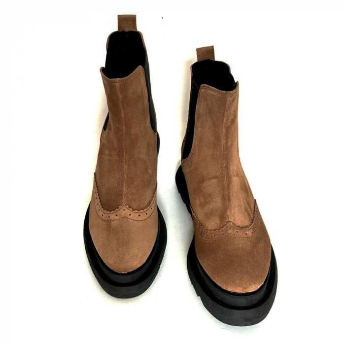 Ghete dama din piele intoarsa cu talpa extralight Camel Linda [9]