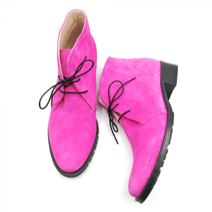 Ghete dama din piele intoarsa Fucsia Katia [5]