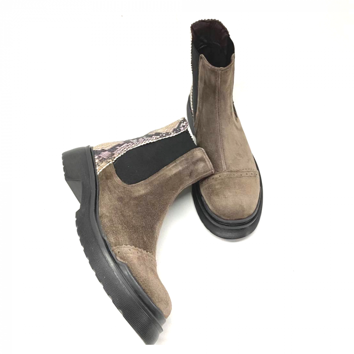 Ghete dama din piele intoarsa Brown Snake Fabiola [2]