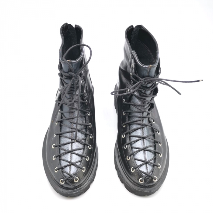 Ghete dama din piele naturala cu siret lung Astro Black, 34 [3]