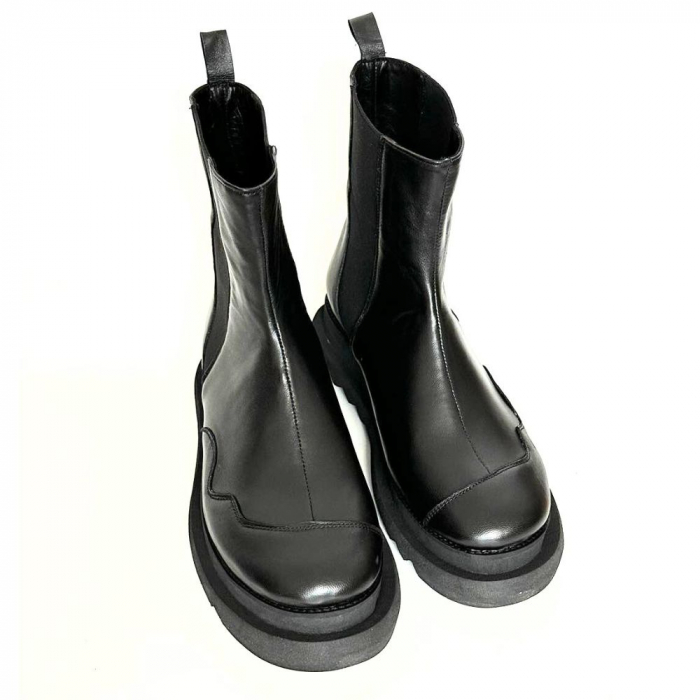 Ghete dama din piele naturala cu talpa extralight Black Kei [3]
