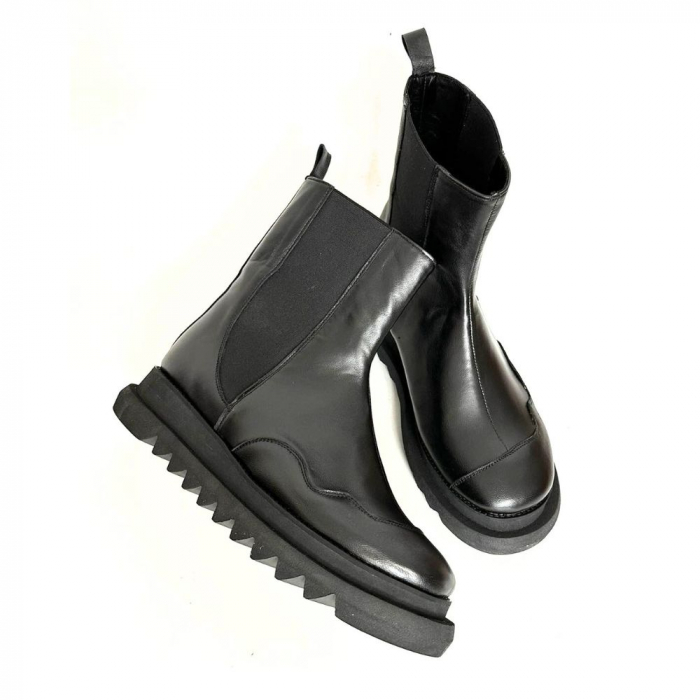 Ghete dama din piele naturala cu talpa extralight Black Kei [2]
