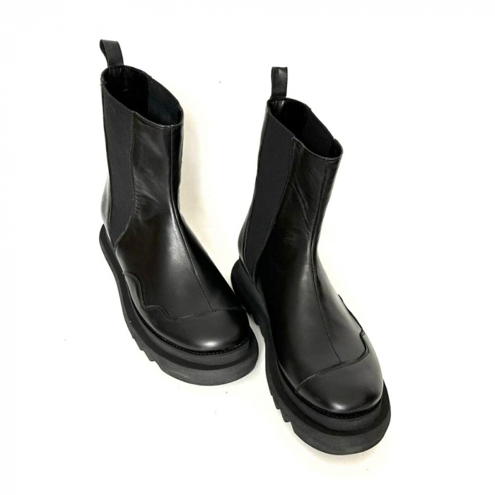 Ghete dama din piele naturala cu talpa extralight Black Kei [4]