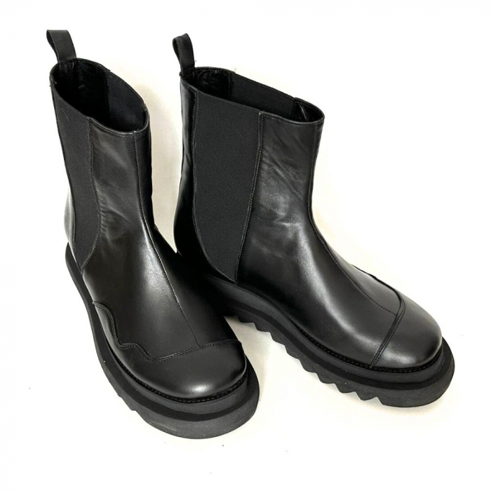 Ghete dama din piele naturala cu talpa extralight Black Kei [5]