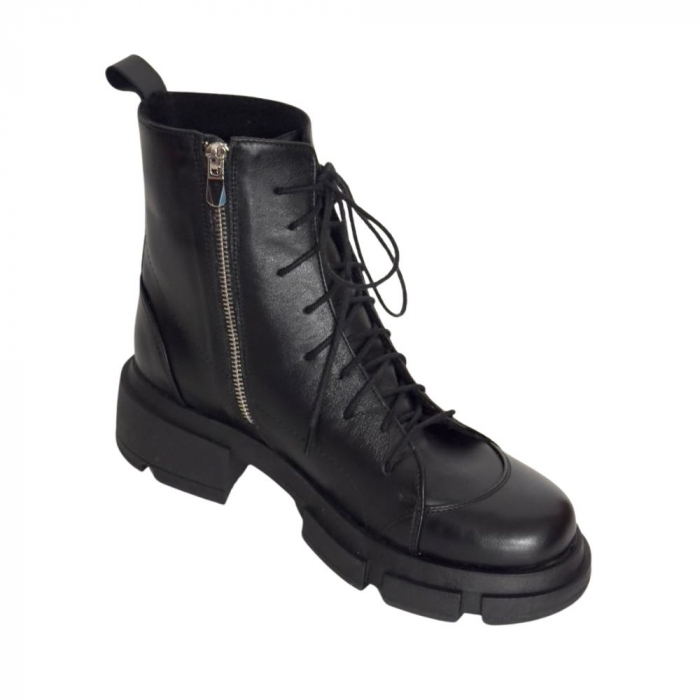 Ghete dama din piele naturala cu talpa usoara Edina Black, 38 [5]