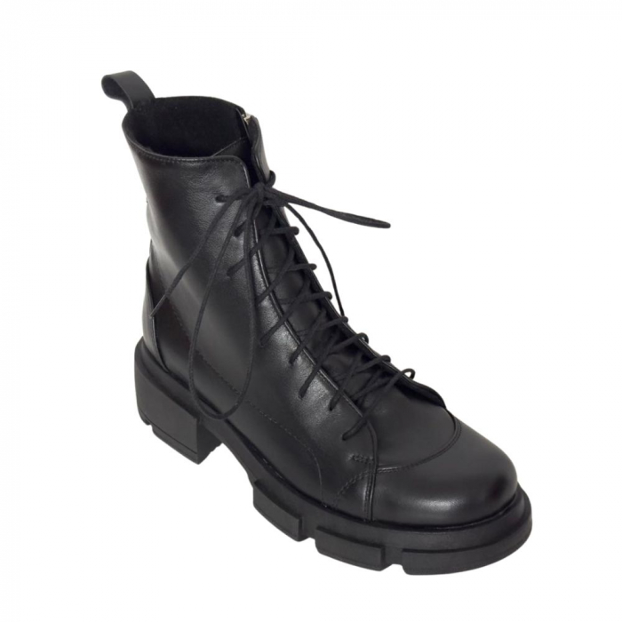 Ghete dama din piele naturala cu talpa usoara Edina Black, 38 [4]