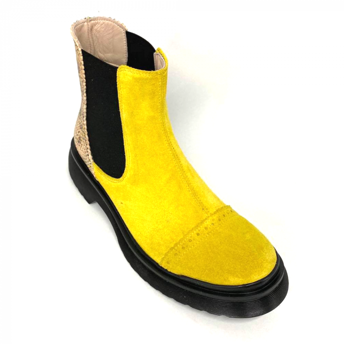 Ghete dama din piele intoarsa Yellow Fabiola [4]