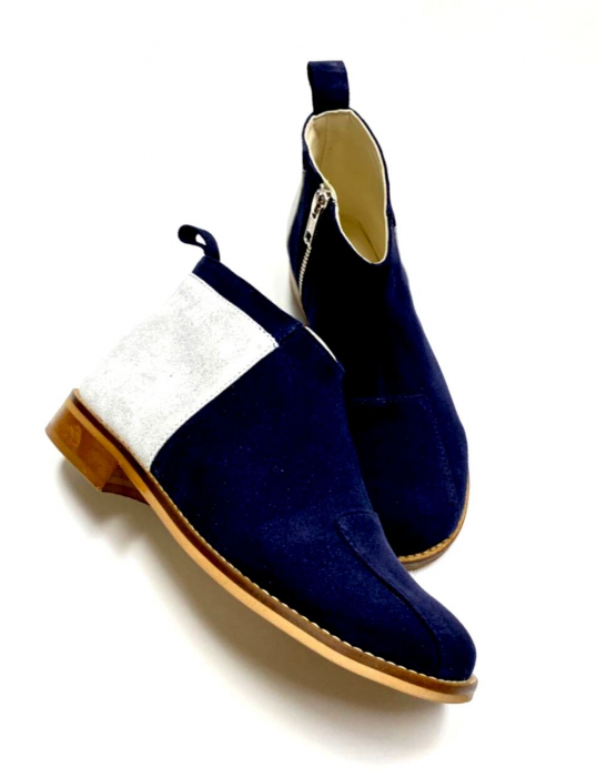 Ghete din piele intoarsa cu talpa joasa Mavi Blue [2]