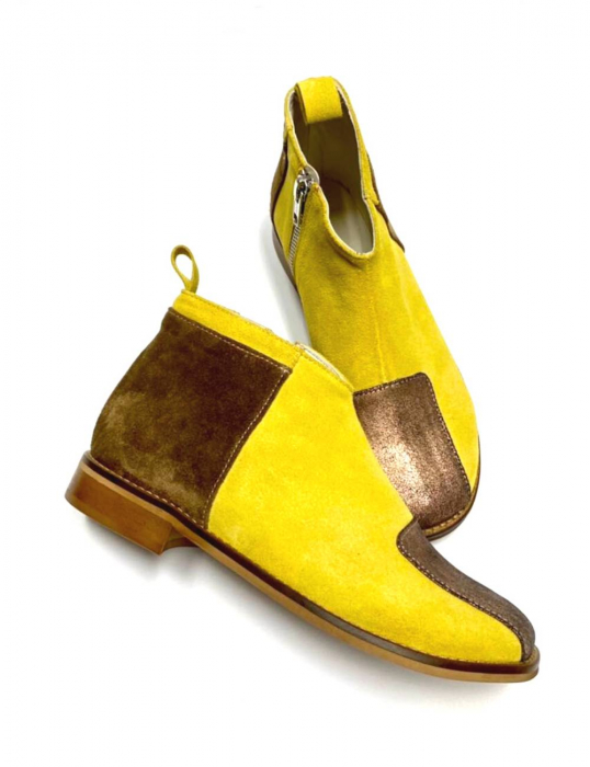 Ghete din piele intoarsa cu talpa joasa Mavi Yellow [2]
