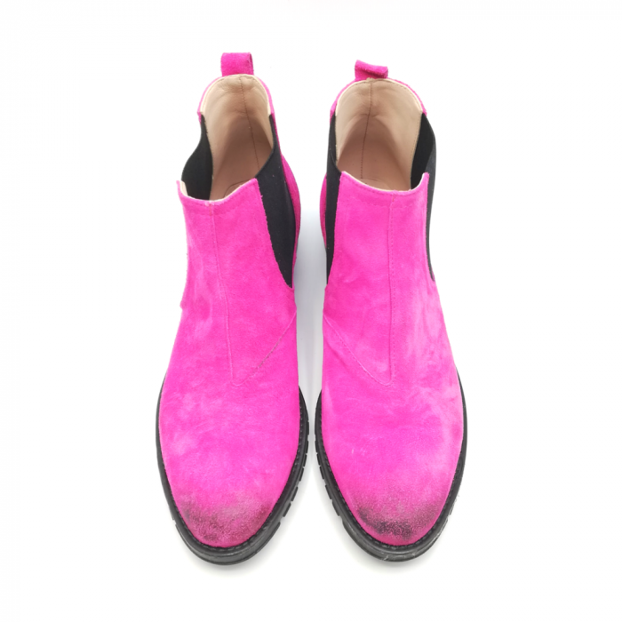 Ghete din piele intoarsa Sunny fucsia vintage [3]