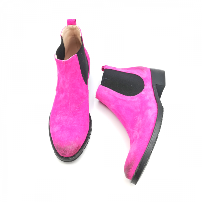 Ghete din piele intoarsa Sunny fucsia vintage [4]