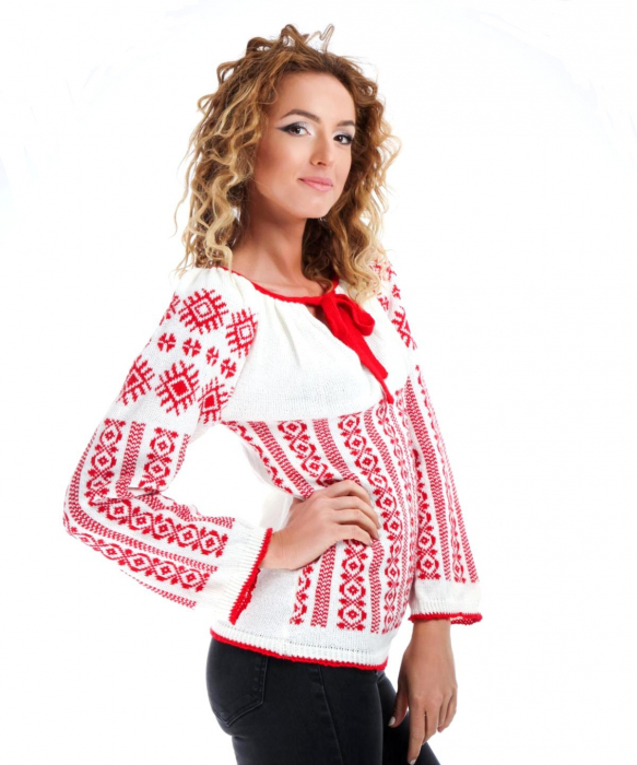 IE tricotata cu model rosu Onibon [2]