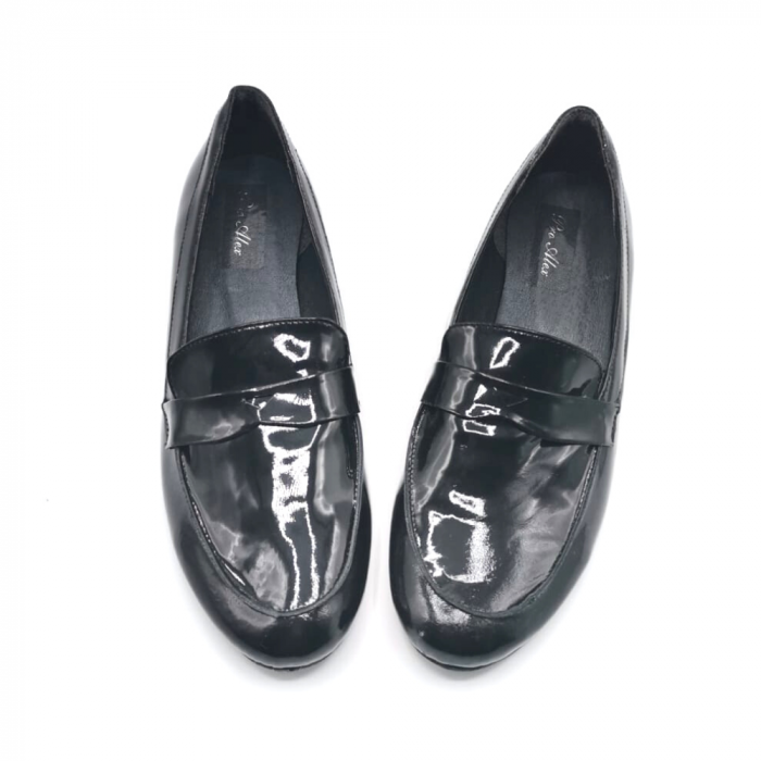 Mocasini dama din piele naturala lacuita Sabina Black, 37 [2]