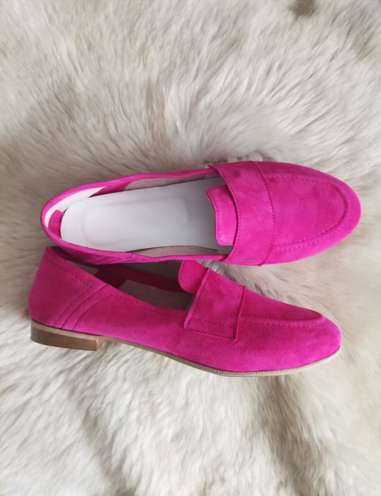 Mocasini din piele intoarsa fucsia Dori, 35 [3]