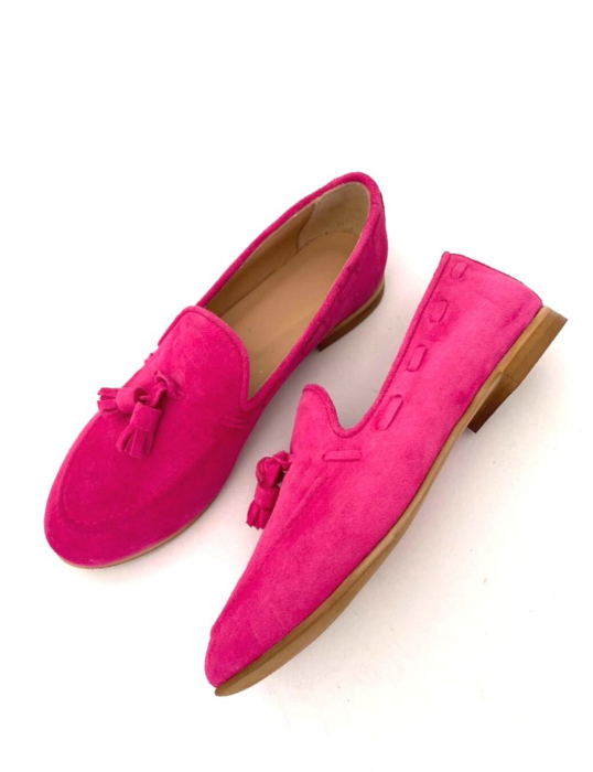 Mocasini din piele intoarsa fucsia Kara, 37 [3]
