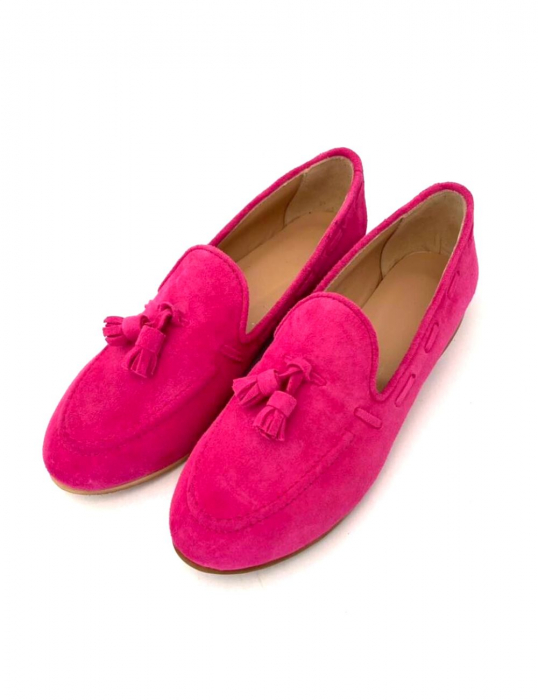 Mocasini din piele intoarsa fucsia Kara [2]