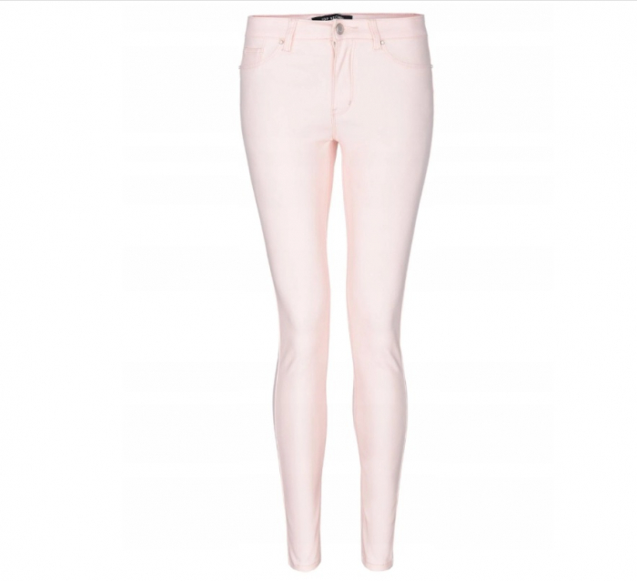 Pantaloni elastici skinny roz cu aspect sidefat, 42 [3]