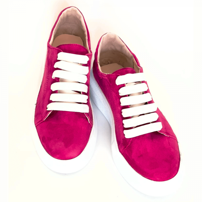 Pantofi sport dama din piele intoarsa cu talpa usoara Vale Fucsia, 37 [5]