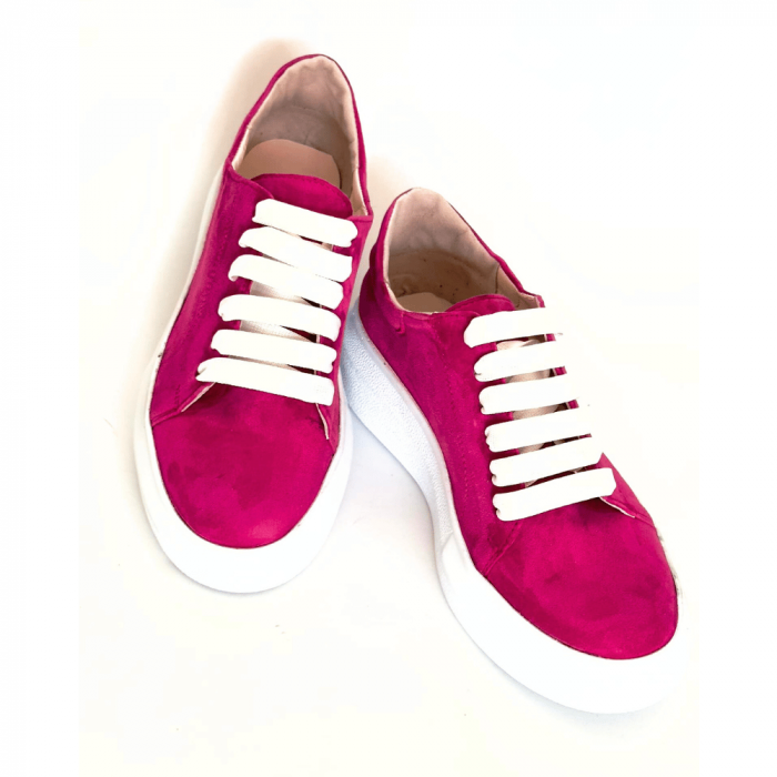Pantofi sport dama din piele intoarsa cu talpa usoara Vale Fucsia [3]