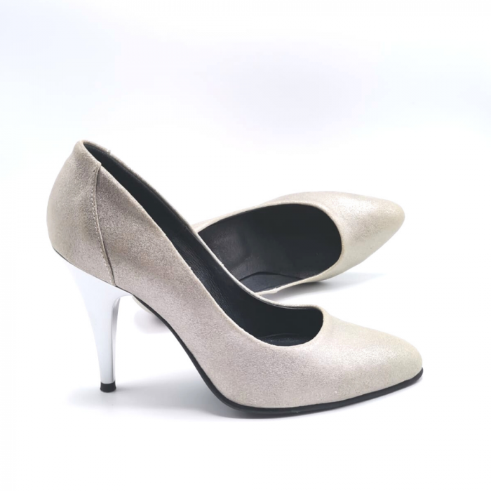 Pantofi dama din piele naturala cu toc stiletto Silver Lidia, 36 [2]