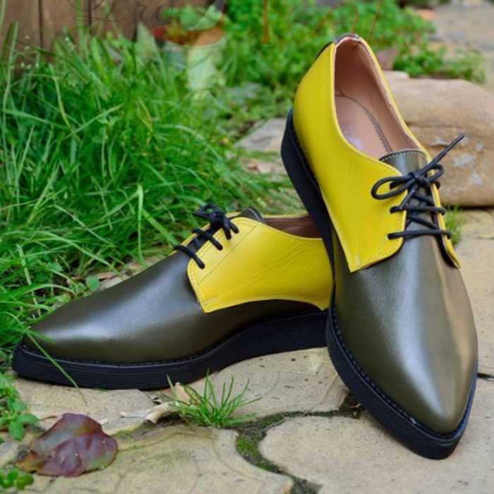 Pantofi dama Oxford din piele naturala Yellow Mirror, 37 [1]