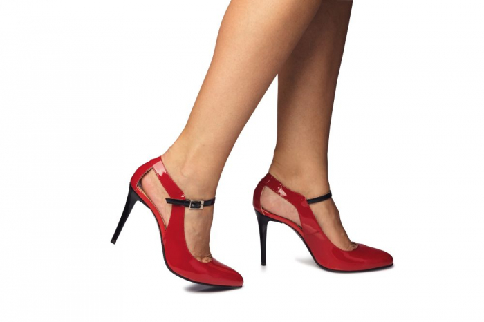 Pantofi dama stiletto din piele lacuita rosii CA07 [1]