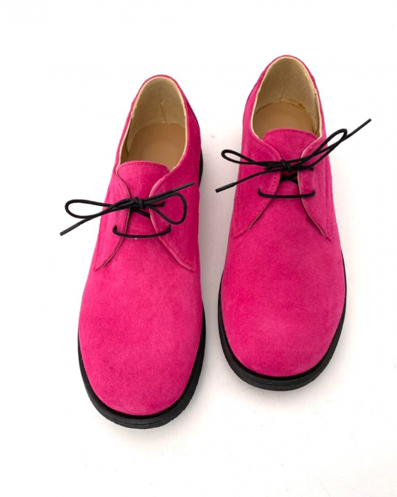 Pantofi din piele naturala intoarsa Pax Fucsia [3]