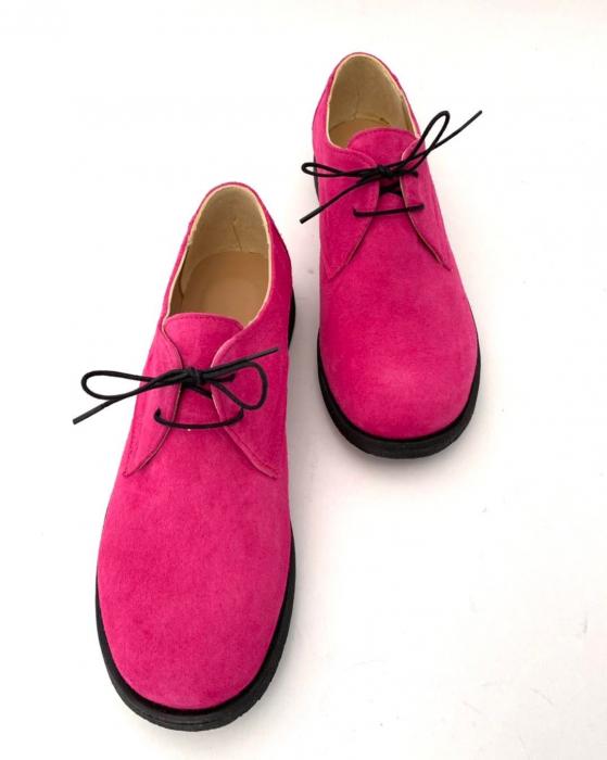 Pantofi din piele naturala intoarsa Pax Fucsia [2]