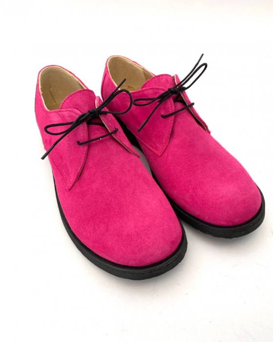 Pantofi din piele naturala intoarsa Pax Fucsia [4]