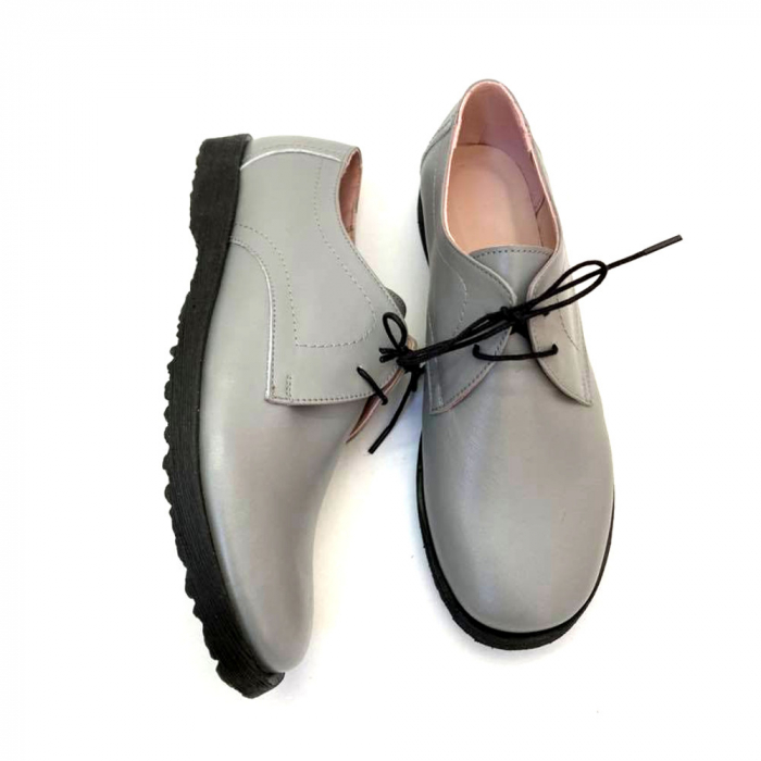 Pantofi din piele naturala Oxford Pax Gri [2]