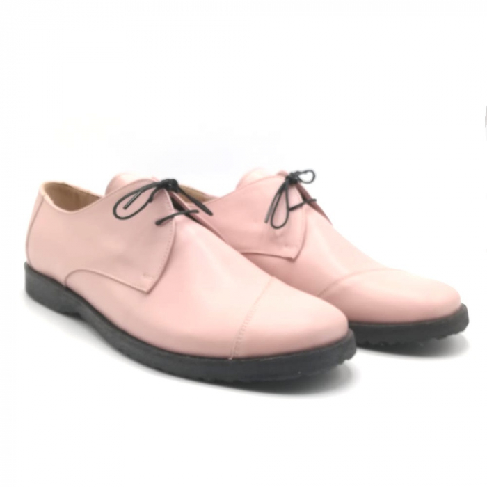 Pantofi din piele Oxford Kika Nude Rose [2]