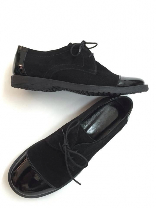 Pantofi din piele Oxford Pam Black [5]