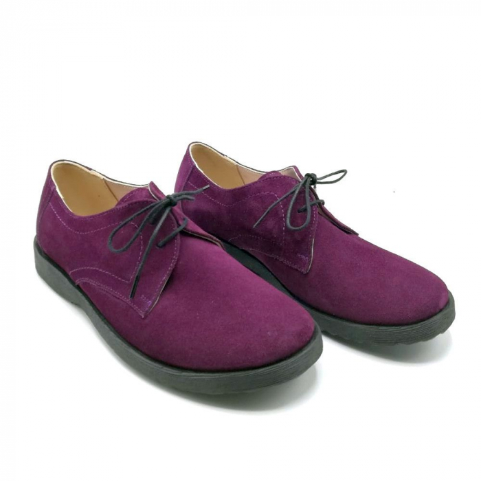 Pantofi din piele intoarsa Oxford Pax Purple [2]