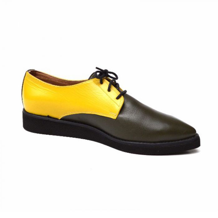 Pantofi dama Oxford din piele naturala Yellow Mirror, 37 [2]
