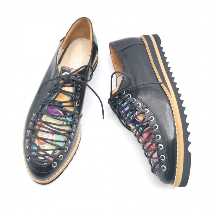 Pantofi oxford din piele naturala Astro Flowers, 36 [3]