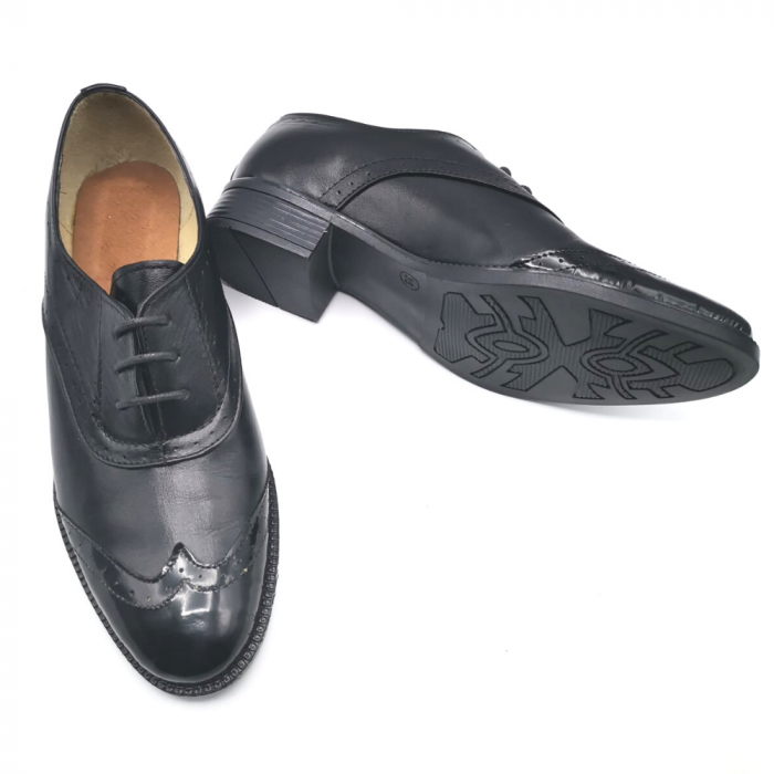 Pantofi oxford din piele naturala Ella Black Gloss [4]
