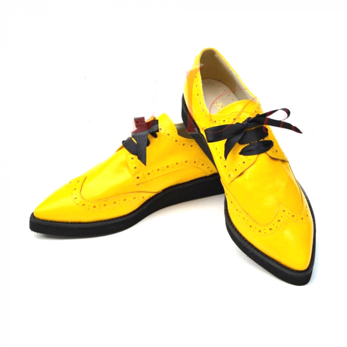 Pantofi oxford din piele naturala Guia Yellow extralight [5]