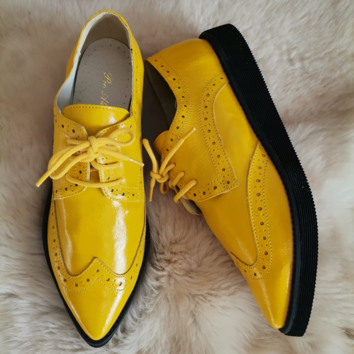 Pantofi oxford din piele naturala Guia Yellow extralight [3]