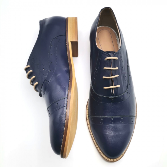 Pantofi oxford din piele naturala Hector Navy, 40 [3]