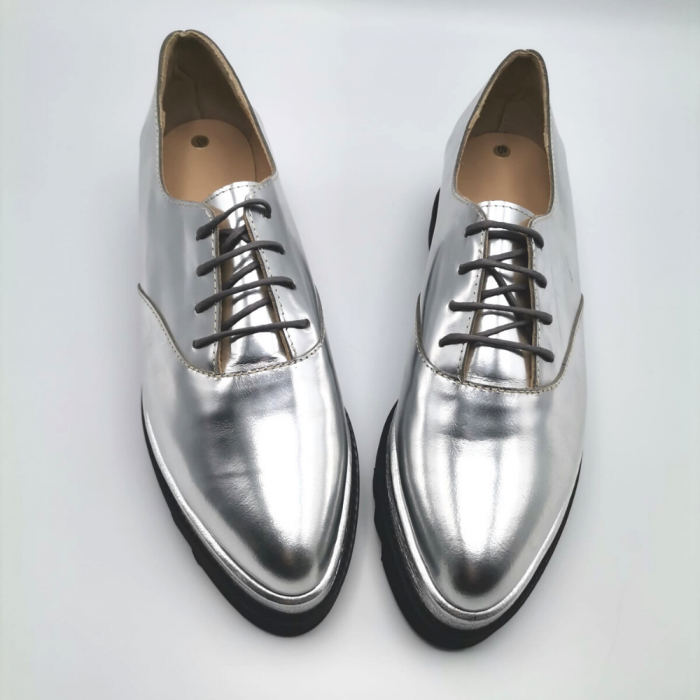 Pantofi oxford din piele naturala Silver Flatform [3]