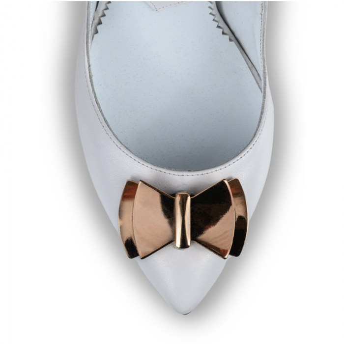 Pantofi stiletto Mihai Albu din piele alba Posh Bride [4]