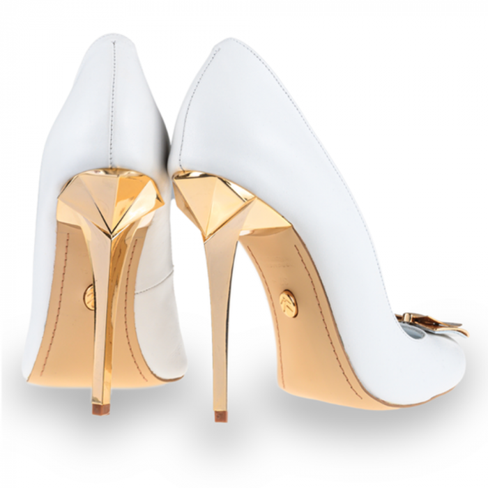 Pantofi stiletto Mihai Albu din piele alba Posh Bride [3]