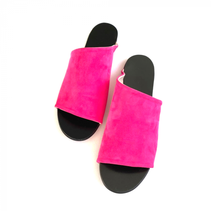 Papuci dama din piele intoarsa fucsia Lexi [3]