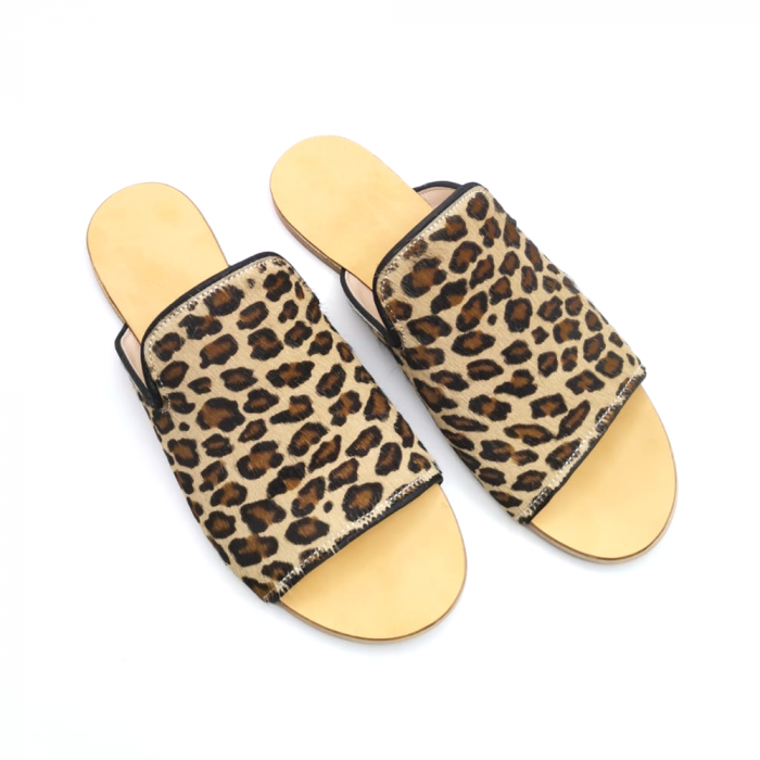 Papuci dama din piele de ponei Araya Animal Print bej, 39 [6]