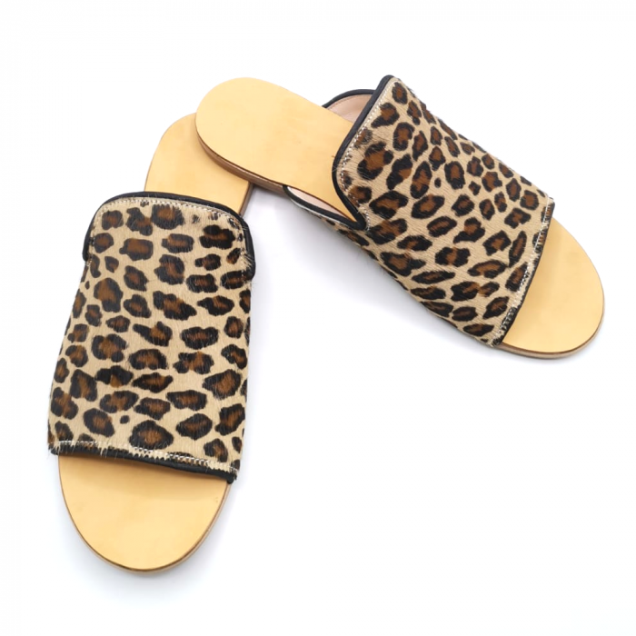 Papuci dama din piele de ponei Araya Animal Print bej, 39 [5]