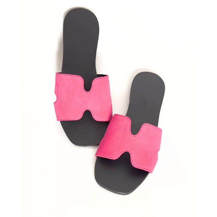 Papuci dama din piele naturala Mia Fucsia [3]