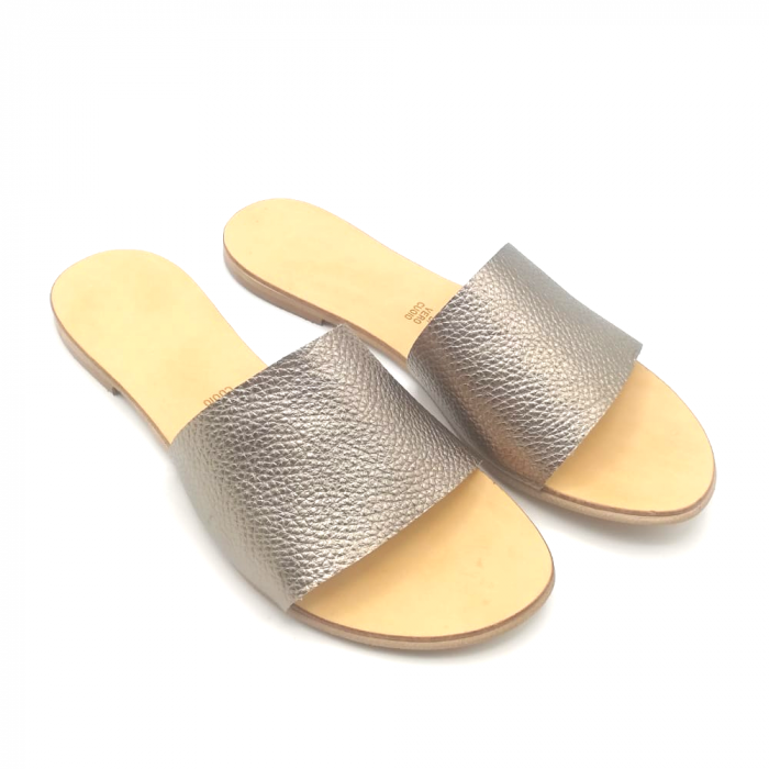 Papuci de dama din piele Elisa Gold [2]
