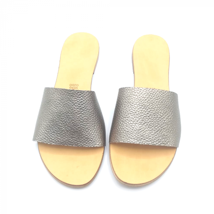 Papuci de dama din piele Elisa Gold [3]